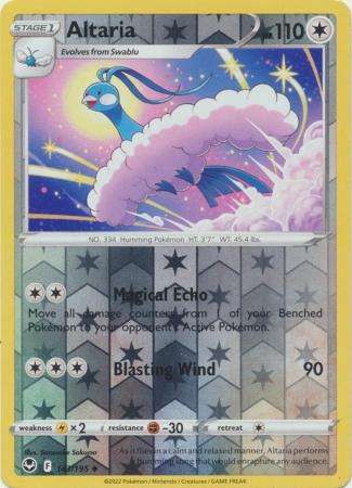 Pokemon Trading Card Game - Altaria - 143/195 - Uncommon Reverse Holo Sword & Shield: Silver Tempest
