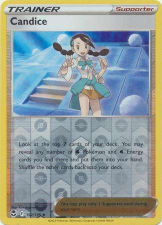 Pokemon Trading Card Game - Candice - 152/195 - Uncommon Reverse Holo Sword & Shield: Silver Tempest