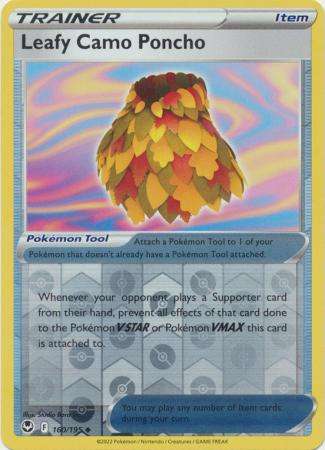 Pokemon Trading Card Game - Leafy Camo Poncho - 160/195 - Uncommon Reverse Holo Sword & Shield: Silv