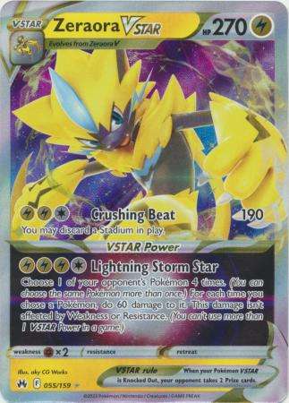 Pokemon Trading Card Game - Zeraora VSTAR - 055/159 - Ultra Rare Crown Zenith