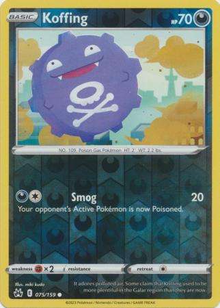Pokemon Trading Card Game - Koffing - 075/159 - Common Reverse Holo Crown Zenith