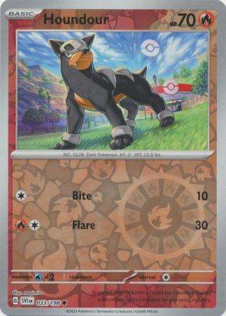Pokemon Trading Card Game - Houndour - 033/198 - Common Reverse Holo Scarlet & Violet (Base Set)