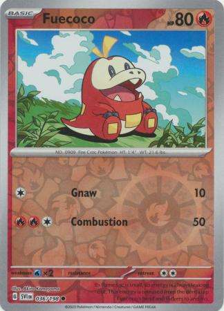 Pokemon Trading Card Game - Fuecoco - 036/198 - Common Reverse Holo Scarlet & Violet (Base Set)