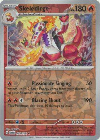 Pokemon Trading Card Game - Skeledirge - 038/198 - Holo Rare Reverse Holo Scarlet & Violet (Base Set