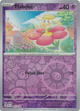 Pokemon Trading Card Game - Flabebe - 091/198 - Common Reverse Holo Scarlet & Violet (Base Set)
