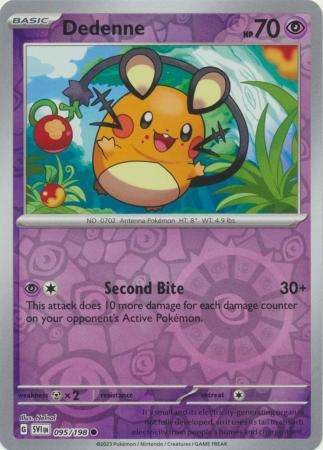 Pokemon Trading Card Game - Dedenne - 095/198 - Common Reverse Holo Scarlet & Violet (Base Set)