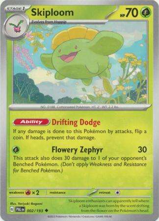 Pokemon Trading Card Game - Skiploom - 002/193 - Uncommon Scarlet & Violet: Paldea Evolved