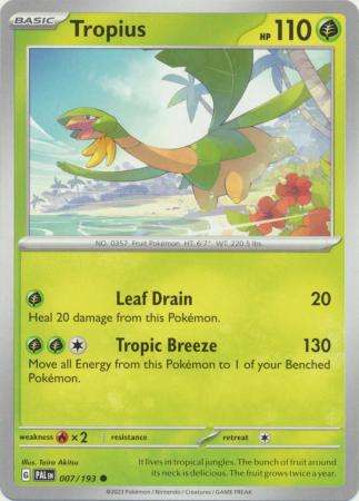 Pokemon Trading Card Game - Tropius - 007/193 - Common Scarlet & Violet: Paldea Evolved
