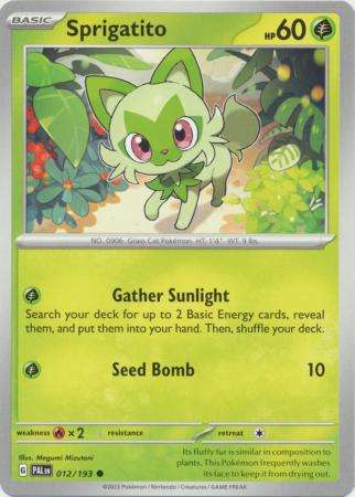 Pokemon Trading Card Game - Sprigatito - 012/193 - Common Scarlet & Violet: Paldea Evolved