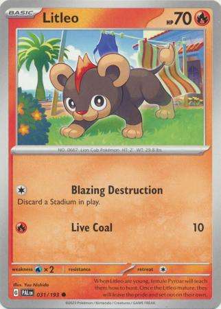Pokemon Trading Card Game - Litleo - 031/193 - Common Scarlet & Violet: Paldea Evolved
