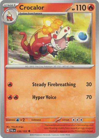 Pokemon Trading Card Game - Crocalor - 036/193 - Uncommon Scarlet & Violet: Paldea Evolved