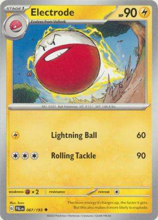 Pokemon Trading Card Game - Electrode - 067/193 - Uncommon Scarlet & Violet: Paldea Evolved