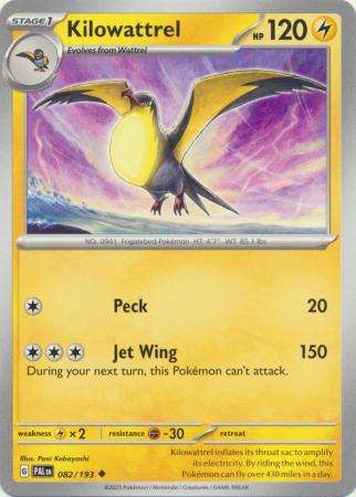 Pokemon Trading Card Game - Kilowattrel - 082/193 - Uncommon Scarlet & Violet: Paldea Evolved