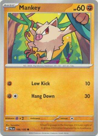 Pokemon Trading Card Game - Mankey - 106/193 - Common Scarlet & Violet: Paldea Evolved