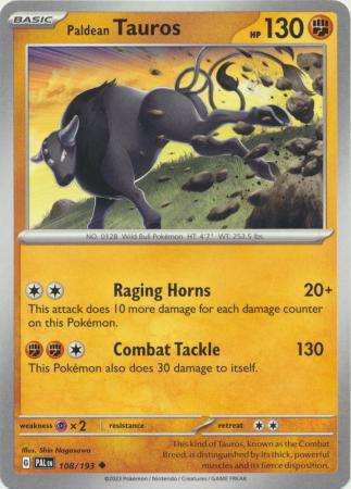 Pokemon Trading Card Game - Paldean Tauros - 108/193 - Uncommon Scarlet & Violet: Paldea Evolved