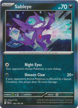 Pokemon Trading Card Game - Sableye - 136/193 - Holo Rare Scarlet & Violet: Paldea Evolved