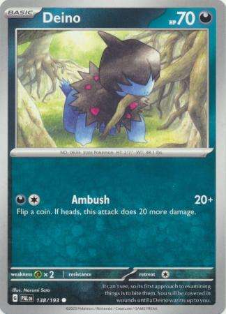 Pokemon Trading Card Game - Deino - 138/193 - Common Scarlet & Violet: Paldea Evolved