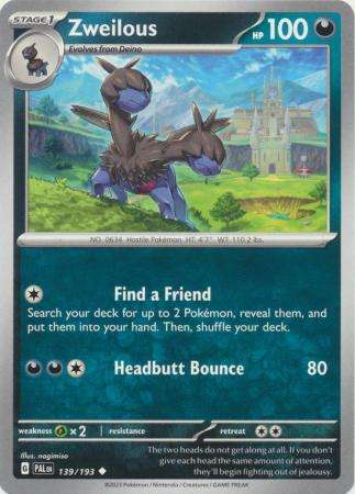Pokemon Trading Card Game - Zweilous - 139/193 - Uncommon Scarlet & Violet: Paldea Evolved