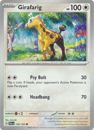 Pokemon Trading Card Game - Girafarig - 154/193 - Common Scarlet & Violet: Paldea Evolved