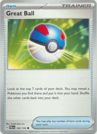 Pokemon Trading Card Game - Great Ball - 183/193 - Common Scarlet & Violet: Paldea Evolved