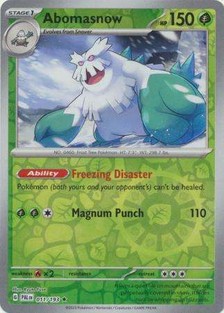 Pokemon Trading Card Game - Abomasnow - 011/193 - Holo Rare Reverse Holo Scarlet & Violet: Paldea Ev