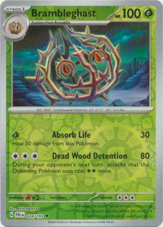 Pokemon Trading Card Game - Brambleghast - 024/193 - Uncommon Reverse Holo Scarlet & Violet: Paldea