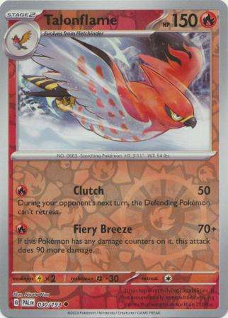 Pokemon Trading Card Game - Talonflame - 030/193 - Uncommon Reverse Holo Scarlet & Violet: Paldea Ev