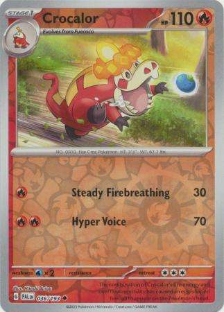 Pokemon Trading Card Game - Crocalor - 036/193 - Uncommon Reverse Holo Scarlet & Violet: Paldea Evol