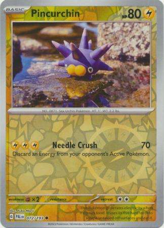 Pokemon Trading Card Game - Pincurchin - 072/193 - Common Reverse Holo Scarlet & Violet: Paldea Evol