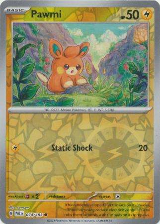 Pokemon Trading Card Game - Pawmi - 074/193 - Common Reverse Holo Scarlet & Violet: Paldea Evolved
