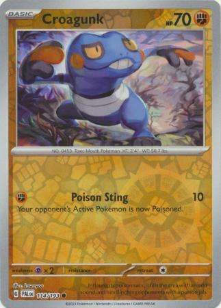 Pokemon Trading Card Game - Croagunk - 114/193 - Common Reverse Holo Scarlet & Violet: Paldea Evolve