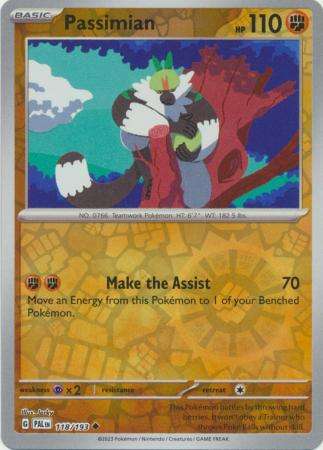 Pokemon Trading Card Game - Passimian - 118/193 - Uncommon Reverse Holo Scarlet & Violet: Paldea Evo