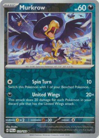 Pokemon Trading Card Game - Murkrow - 131/193 - Common Reverse Holo Scarlet & Violet: Paldea Evolved