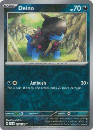 Pokemon Trading Card Game - Deino - 138/193 - Common Reverse Holo Scarlet & Violet: Paldea Evolved