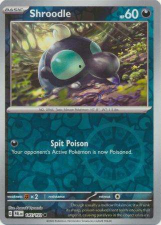 Pokemon Trading Card Game - Shroodle - 145/193 - Common Reverse Holo Scarlet & Violet: Paldea Evolve