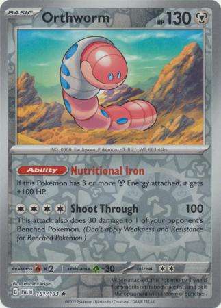Pokemon Trading Card Game - Orthworm - 151/193 - Holo Rare Reverse Holo Scarlet & Violet: Paldea Evo