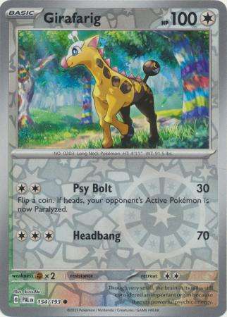 Pokemon Trading Card Game - Girafarig - 154/193 - Common Reverse Holo Scarlet & Violet: Paldea Evolv