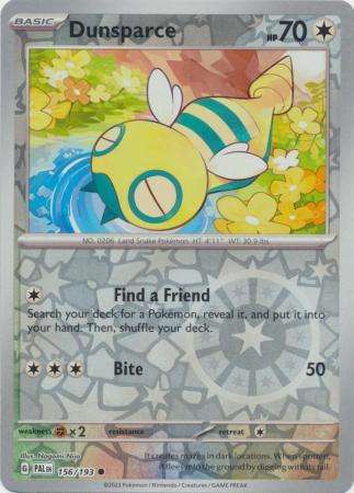Pokemon Trading Card Game - Dunsparce - 156/193 - Common Reverse Holo Scarlet & Violet: Paldea Evolv