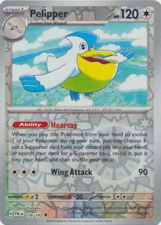Pokemon Trading Card Game - Pelipper - 159/193 - Uncommon Reverse Holo Scarlet & Violet: Paldea Evol