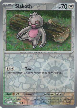Pokemon Trading Card Game - Slakoth - 160/193 - Common Reverse Holo Scarlet & Violet: Paldea Evolved