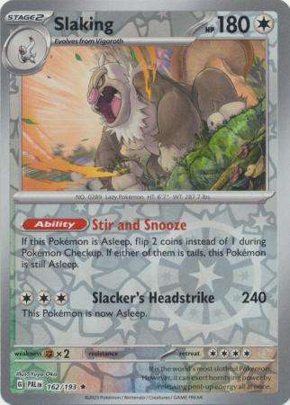 Pokemon Trading Card Game - Slaking - 162/193 - Holo Rare Reverse Holo Scarlet & Violet: Paldea Evol