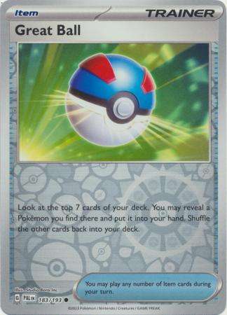 Pokemon Trading Card Game - Great Ball - 183/193 - Common Reverse Holo Scarlet & Violet: Paldea Evol