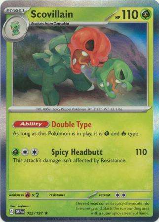 Pokemon Trading Card Game - Scovillain - 025/197 - Holo Rare Scarlet & Violet: Obsidian Flames