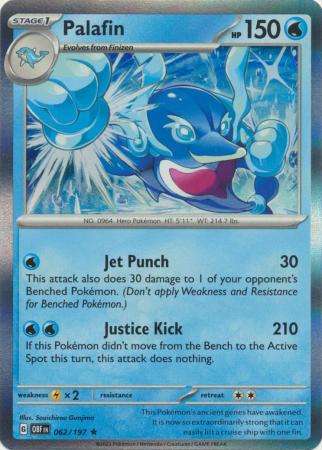 Pokemon Trading Card Game - Palafin - 062/197 - Holo Rare Scarlet & Violet: Obsidian Flames