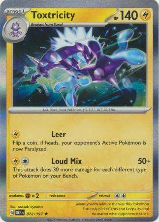 Pokemon Trading Card Game - Toxtricity - 072/197 - Holo Rare Scarlet & Violet: Obsidian Flames