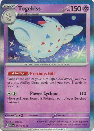 Pokemon Trading Card Game - Togekiss - 085/197 - Holo Rare Scarlet & Violet: Obsidian Flames
