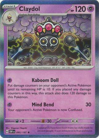 Pokemon Trading Card Game - Claydol - 095/197 - Holo Rare Scarlet & Violet: Obsidian Flames