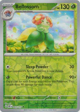 Pokemon Trading Card Game - Bellossom - 003/197 - Uncommon Reverse Holo Scarlet & Violet: Obsidian F