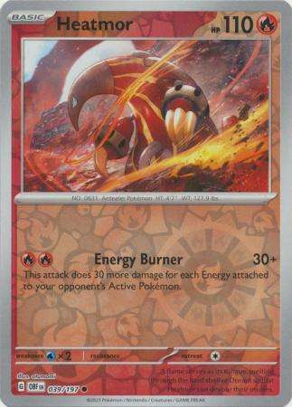 Pokemon Trading Card Game - Heatmor - 039/197 - Common Reverse Holo Scarlet & Violet: Obsidian Flame