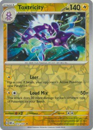 Pokemon Trading Card Game - Toxtricity - 072/197 - Holo Rare Reverse Holo Scarlet & Violet: Obsidian